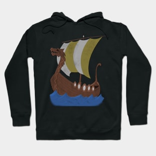 Viking Ship yellow with water Hoodie